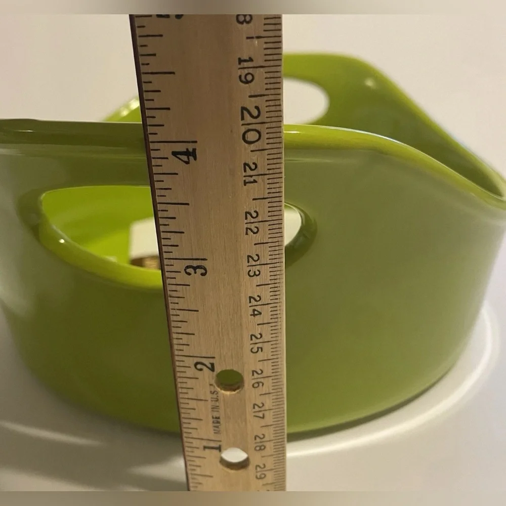 RACHAEL RAY 1.5 Round Open Baker Stoneware - Lime Green NEW